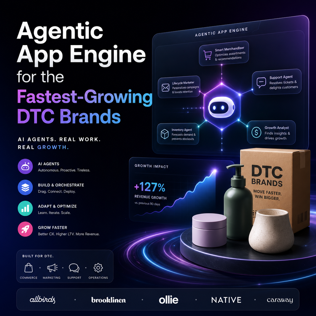 Illustration of Agentic App Engine for the Fastest-Growing DTC Brands