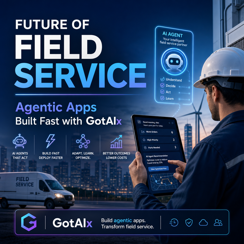 Illustration of Future of Field Service: Agentic Apps Built Fast with GotAIx
