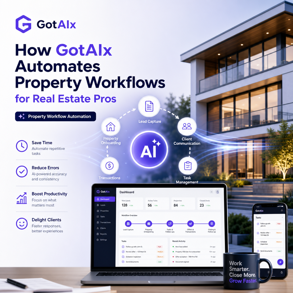 property workflow automation illustration for How GotAIx Automates Property Workflows for Real Estate Pros