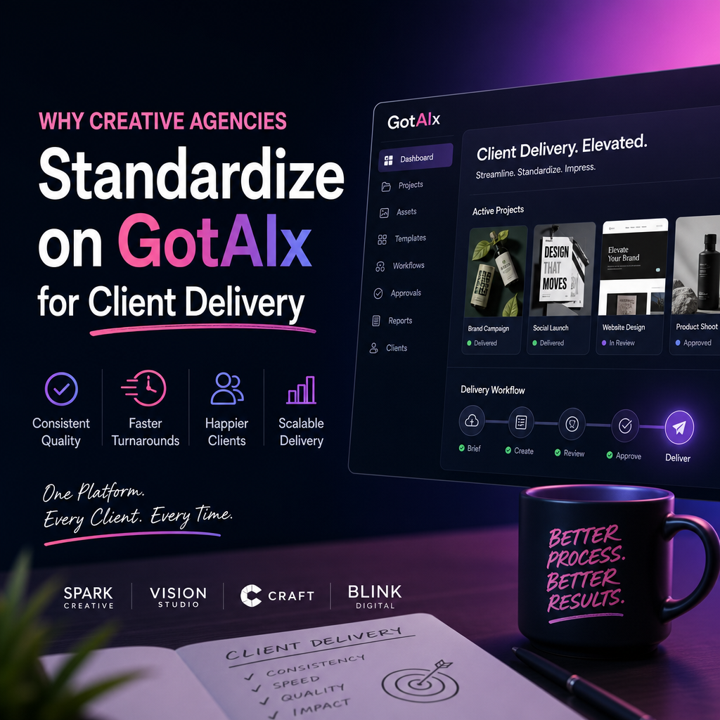 Illustration of Why Creative Agencies Standardize on GotAIx for Client Delivery
